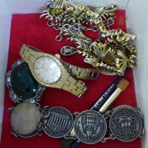 683 - Costume jewellery and lady's wristwatches including Accurist and Sekonda