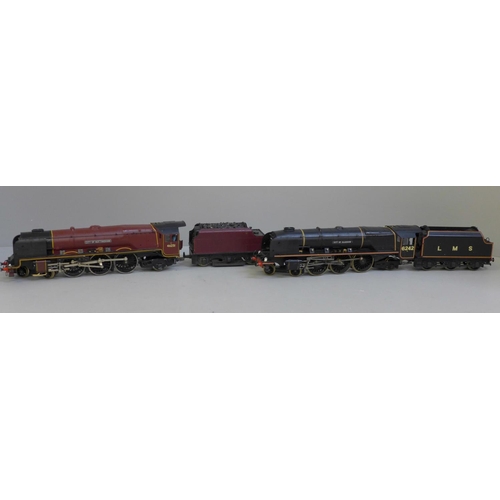 684 - Two Hornby OO gauge locomotives and tenders, 4-6-2 City of Glasgow 6242 LMS black and 4-6-2 City of ... 