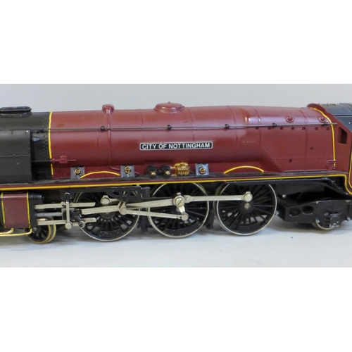 684 - Two Hornby OO gauge locomotives and tenders, 4-6-2 City of Glasgow 6242 LMS black and 4-6-2 City of ... 