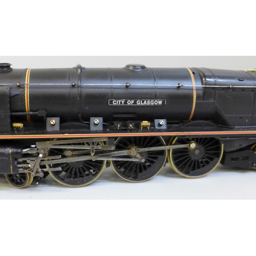 684 - Two Hornby OO gauge locomotives and tenders, 4-6-2 City of Glasgow 6242 LMS black and 4-6-2 City of ... 