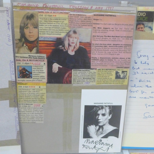 685 - Autographed photographs including Van Morrison, Del Shannon, Marianne Faithfull, Alan Freeman, Andy ... 