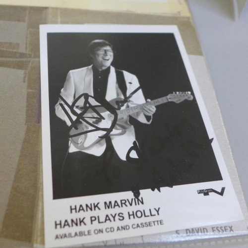 685 - Autographed photographs including Van Morrison, Del Shannon, Marianne Faithfull, Alan Freeman, Andy ... 