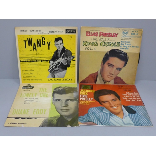 693 - Four 1960's EPs; two Elvis Presley and two Duane Eddy