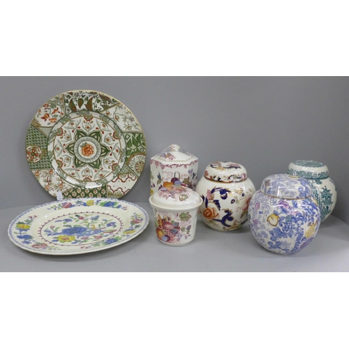 696 - A collection of Mason's china including Fruit Basket, Mandalay, etc., (7)