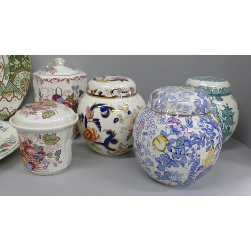 696 - A collection of Mason's china including Fruit Basket, Mandalay, etc., (7)