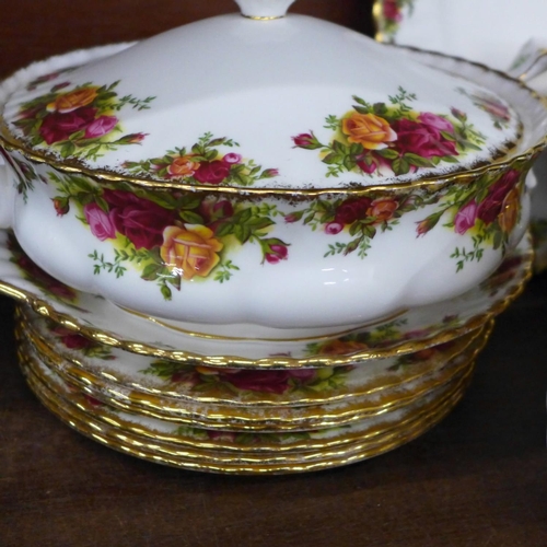 697 - Royal Albert Old Country Roses dinnerwares including seven dinner, six side, twelve tea plates, two ... 