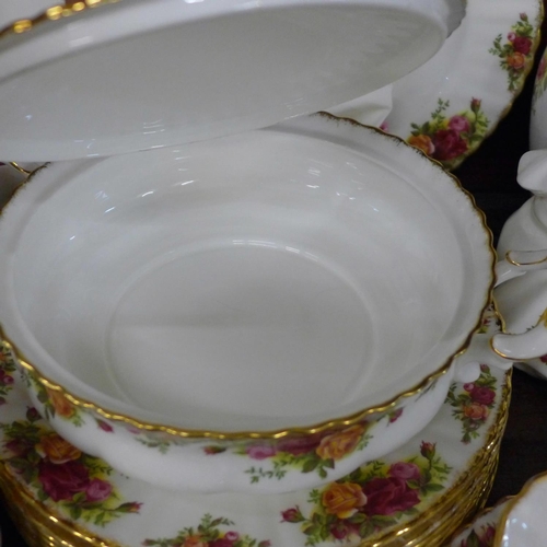 697 - Royal Albert Old Country Roses dinnerwares including seven dinner, six side, twelve tea plates, two ... 