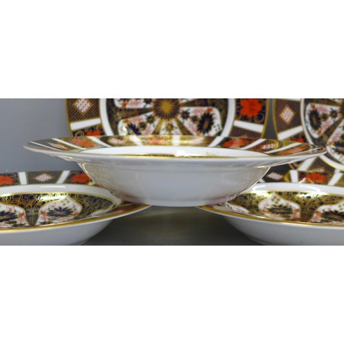 699 - Six Royal Crown Derby 1128 Imari soup bowls