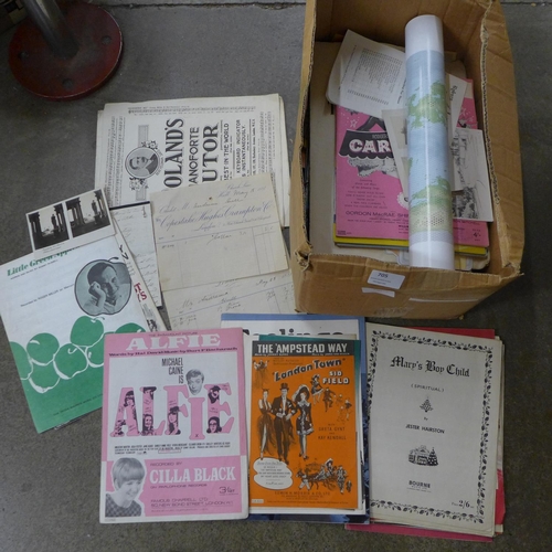 705 - A collection of ephemera, mid 1800s onwards