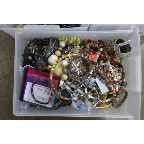 708 - A three drawer chest of costume jewellery