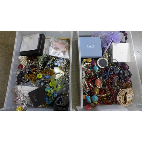 708 - A three drawer chest of costume jewellery