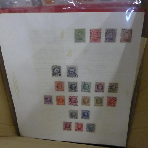 717 - Stamps; a box of stamps, covers, etc., loose and in albums