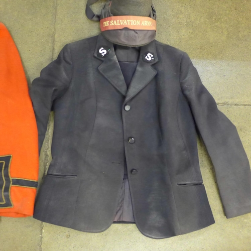 775 - A Salvation Army jacket and hat and an early 20th Century guards red tunic