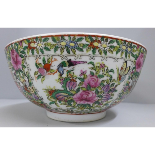 782 - A 19th Century Chinese Export famille rose fruit bowl, six character mark to base, 25cm