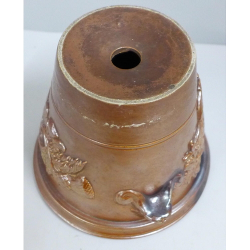 801 - An English salt glaze plant pot, circa 1900, 13.5cm