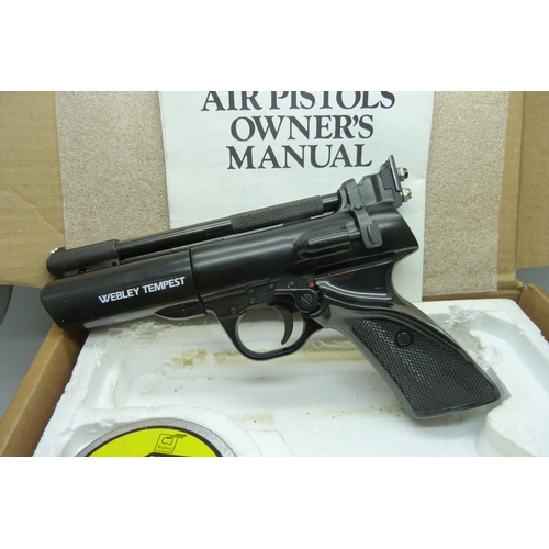 817 - A Webley Tempest target shooting air pistol, .22 cal., with owners manual