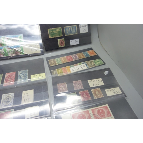 822 - Stamps; better stamps and sets on 20 stock cards, (all identified and catalogued at over £1,500)