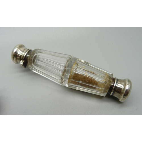 851 - Three glass double scent bottles