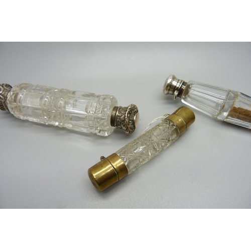 851 - Three glass double scent bottles