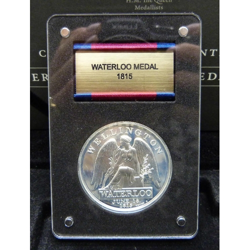 860 - A Waterloo silver campaign commemorative medal, boxed with certificate, 925 silver, 34.2g