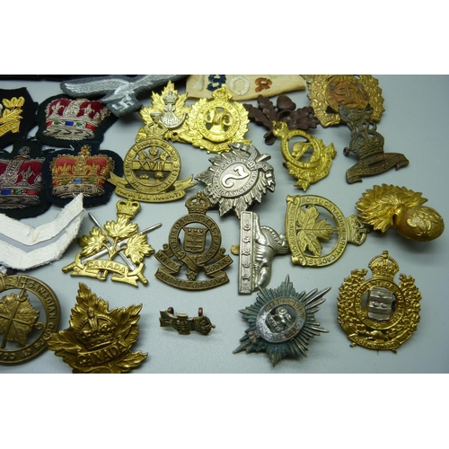 879 - A collection of military badges, etc.