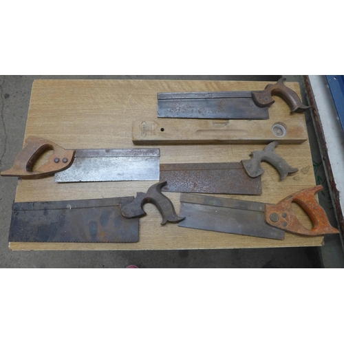 2001 - A box of vintage hand saws