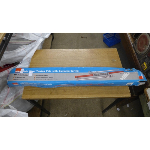 2027 - A Hilka rigid steel towing pole with damping spring - boxed