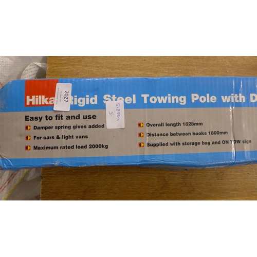 2027 - A Hilka rigid steel towing pole with damping spring - boxed