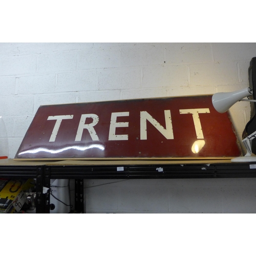 2091 - A vintage enamelled metal Trent Station sign