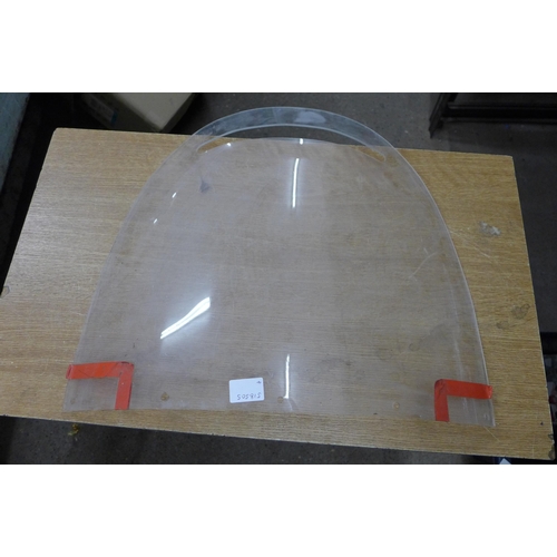 2092 - A vintage Perspex motorcycle windscreen