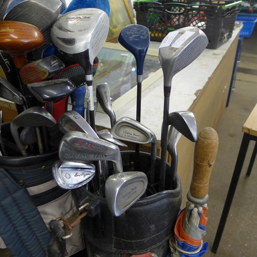 2154 - 2 Golf bags with approx. 25 clubs