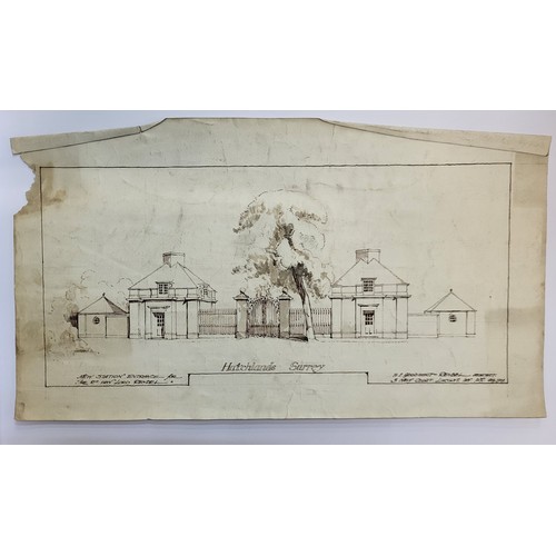 265A - A folio of architectural drawings, mainly Henry Stuart Goodhart-Rendel, pen, ink and watercolours an... 