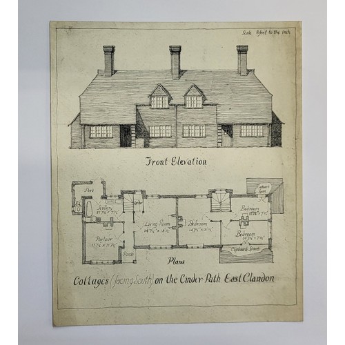 265A - A folio of architectural drawings, mainly Henry Stuart Goodhart-Rendel, pen, ink and watercolours an... 