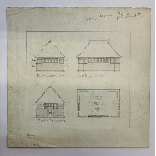 265A - A folio of architectural drawings, mainly Henry Stuart Goodhart-Rendel, pen, ink and watercolours an... 