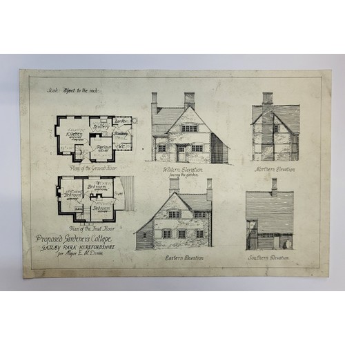 265A - A folio of architectural drawings, mainly Henry Stuart Goodhart-Rendel, pen, ink and watercolours an... 