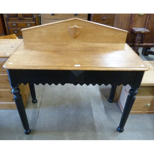 161 - A Victorian painted oak single drawer serving table