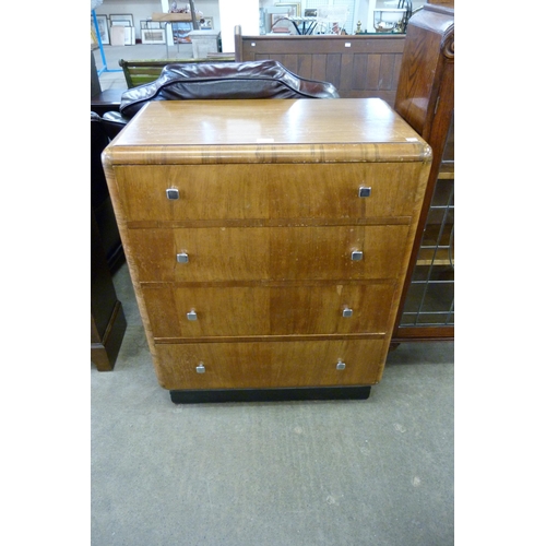 167 - An Art Deco walnut chest of drawers, manner of Heals