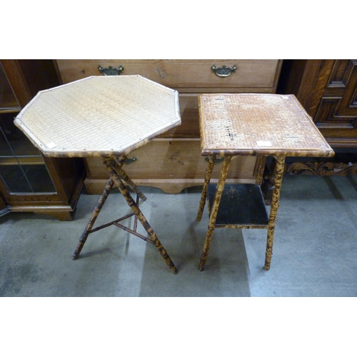 176 - Two Victorian bamboo occasional tables