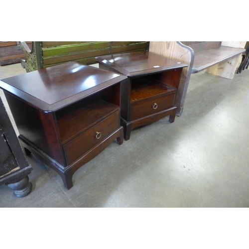 204 - A pair of Stag Minstrel mahogany bedside tables