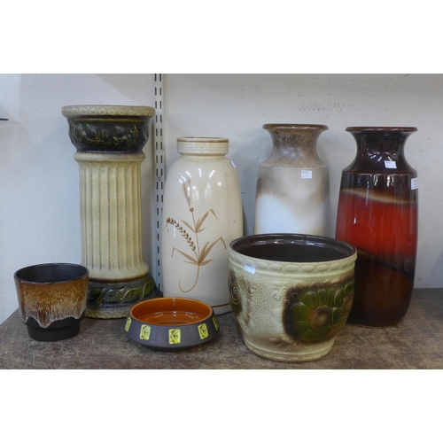 303 - Assorted West German glazed pottery, etc.