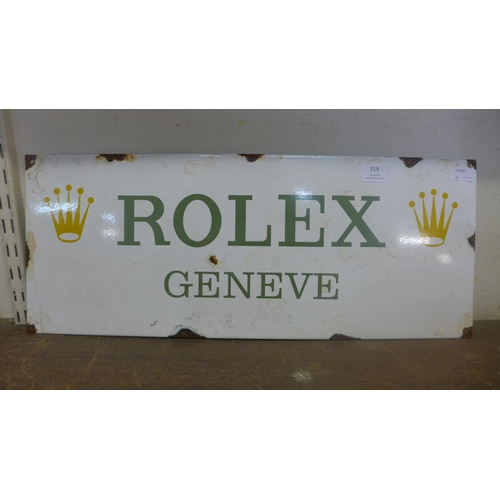 319 - An enamelled Rolex advertising sign