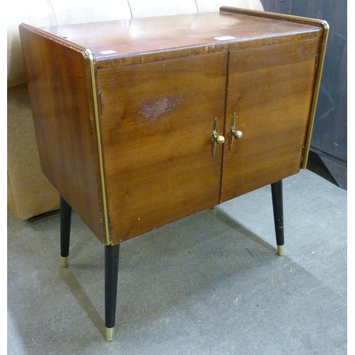 56 - A walnut record cabinet