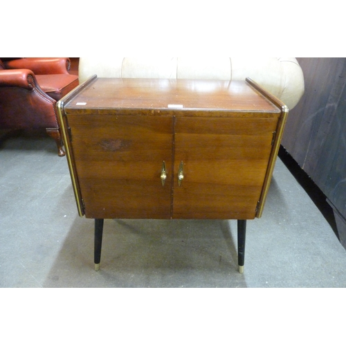 56 - A walnut record cabinet