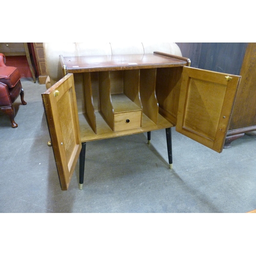 56 - A walnut record cabinet