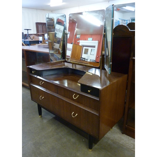 82 - A G-Plan Librenza tola wood and black dressing table