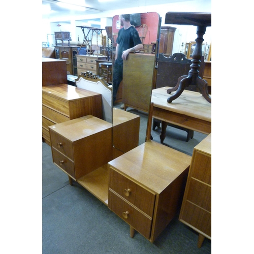 91 - A Meredew oak and afromosia chest of drawers and dressing table