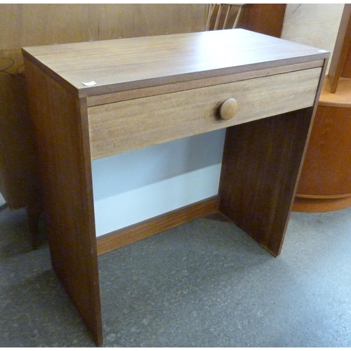 93 - A teak single drawer side table