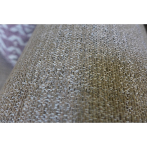 1444 - A mocha textured weave upholstered 2.5 seater sofa