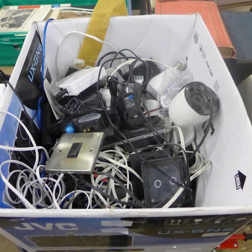 2411 - A mixed quantity of electrical items including wired ring door bells, Swann security cameras, Hive s... 