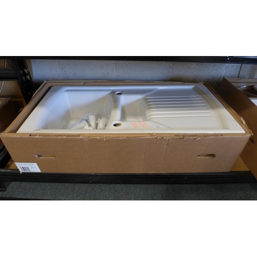 3014 - Evia 1.5 Bowl RVS Ceramic sink 500x1000  Original RRP £307.5  inc. vat  (401 - 132)   * This lot is ... 